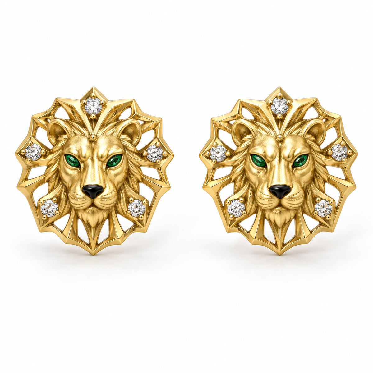 Leonis Sunburst Studs — hero — [metal:yellow-gold]