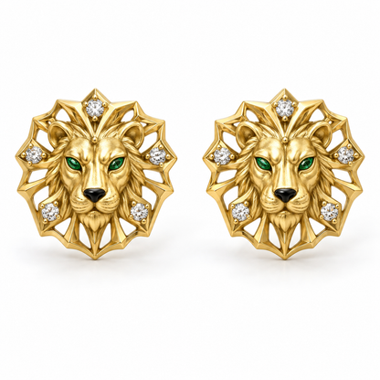 Leonis Sunburst Studs — hero — [metal:yellow-gold]