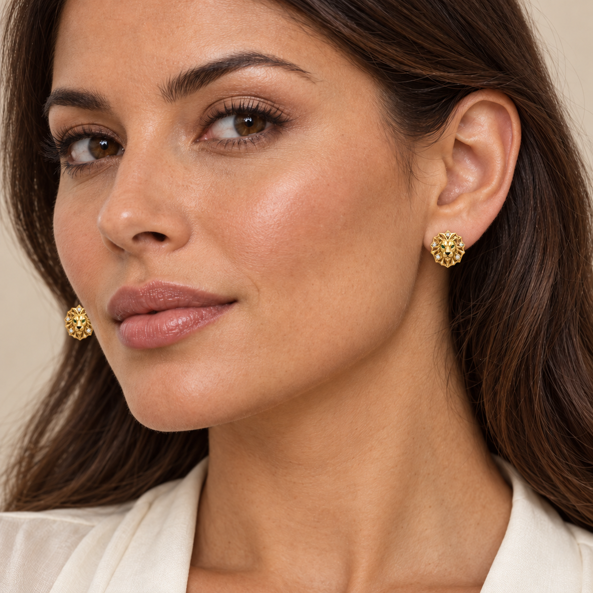 Leonis Sunburst Studs — worn view — [metal:all]