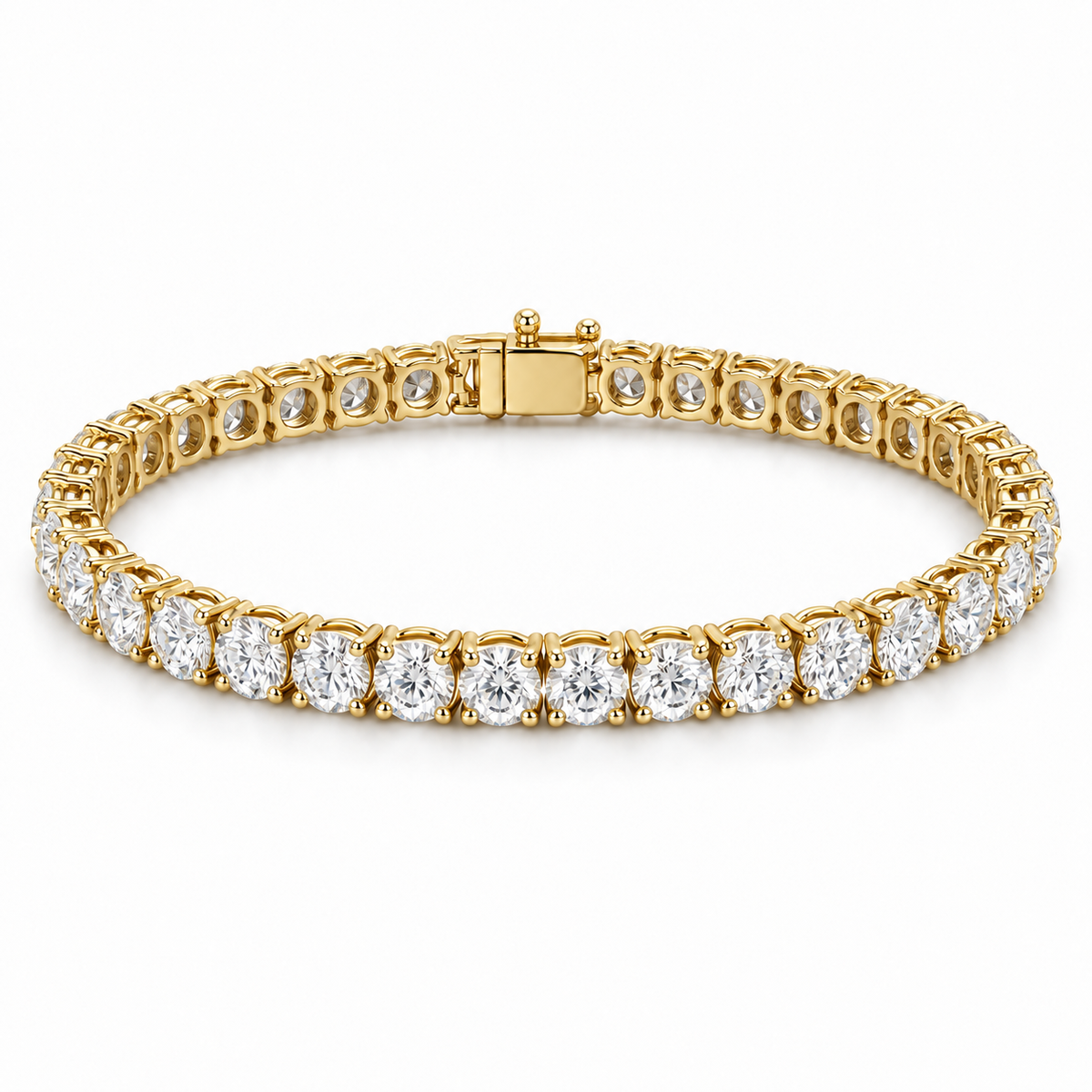 [metal:yellow-gold] Liora Diamond Tennis Bracelet — front — illustrative design render [catalog-v2]
