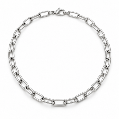 [metal:white-gold] Lisette Paperclip Necklace — three-quarter — Lisette Paperclip Necklace three-quarter design illustration [catalog-v4]