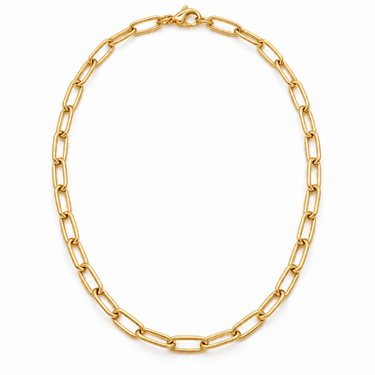 [metal:yellow-gold] Lisette Paperclip Necklace — front — Lisette Paperclip Necklace front design illustration [catalog-v4]