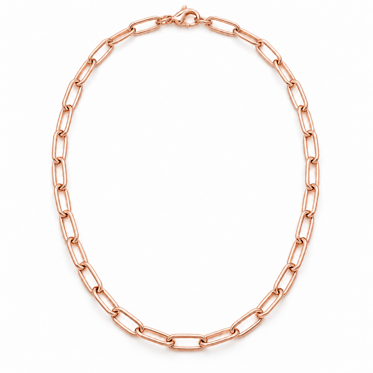 [metal:rose-gold] Lisette Paperclip Necklace — front — Lisette Paperclip Necklace front design illustration [catalog-v4]