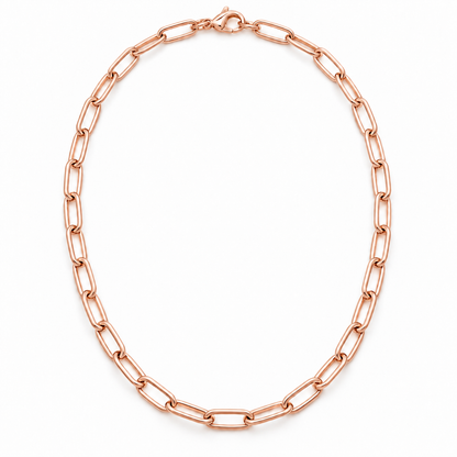 [metal:rose-gold] Lisette Paperclip Necklace — front — Lisette Paperclip Necklace front design illustration [catalog-v4]