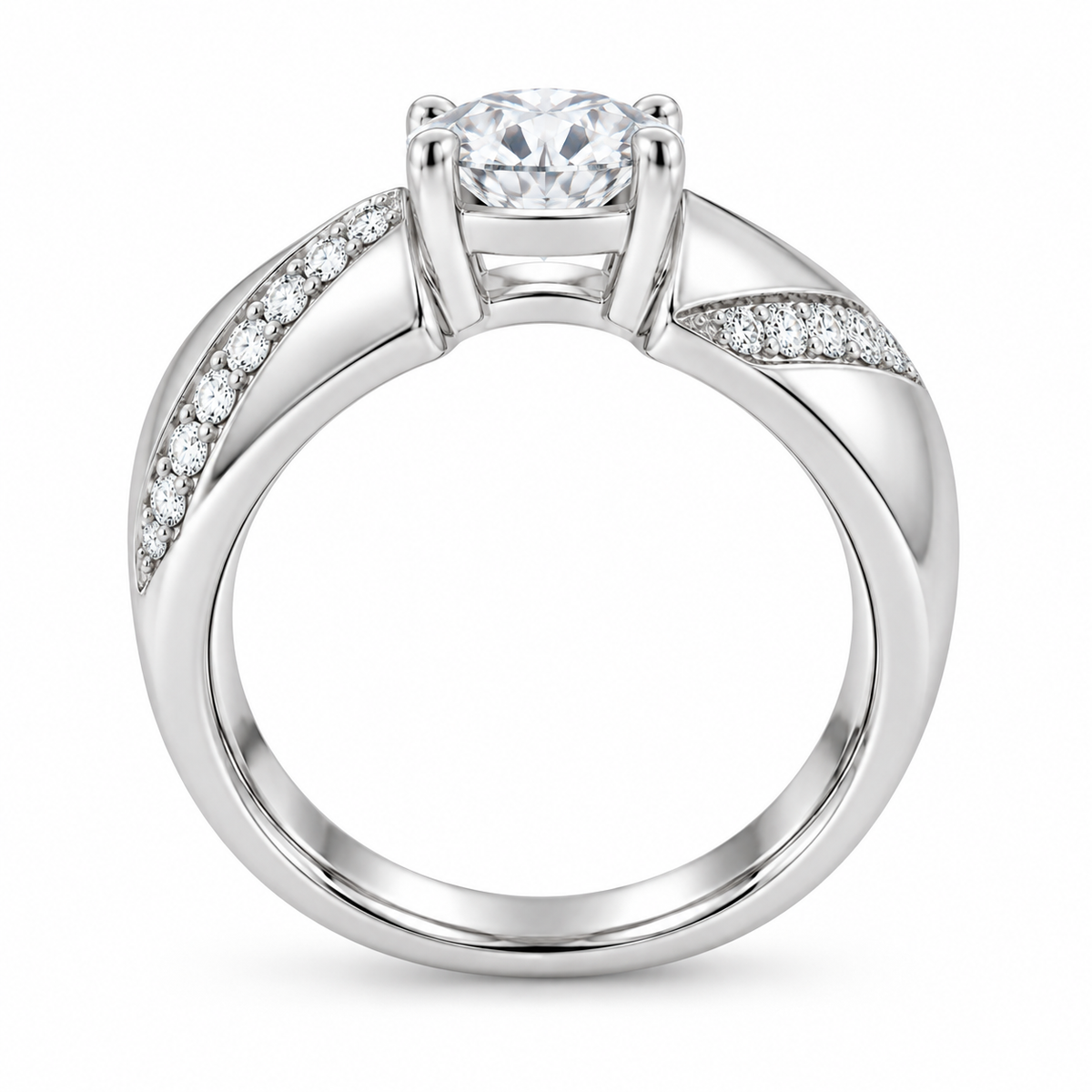 [metal:white-gold] Lisette Ribbon Pavé Setting — top — Original setting design illustration [catalog-v4]