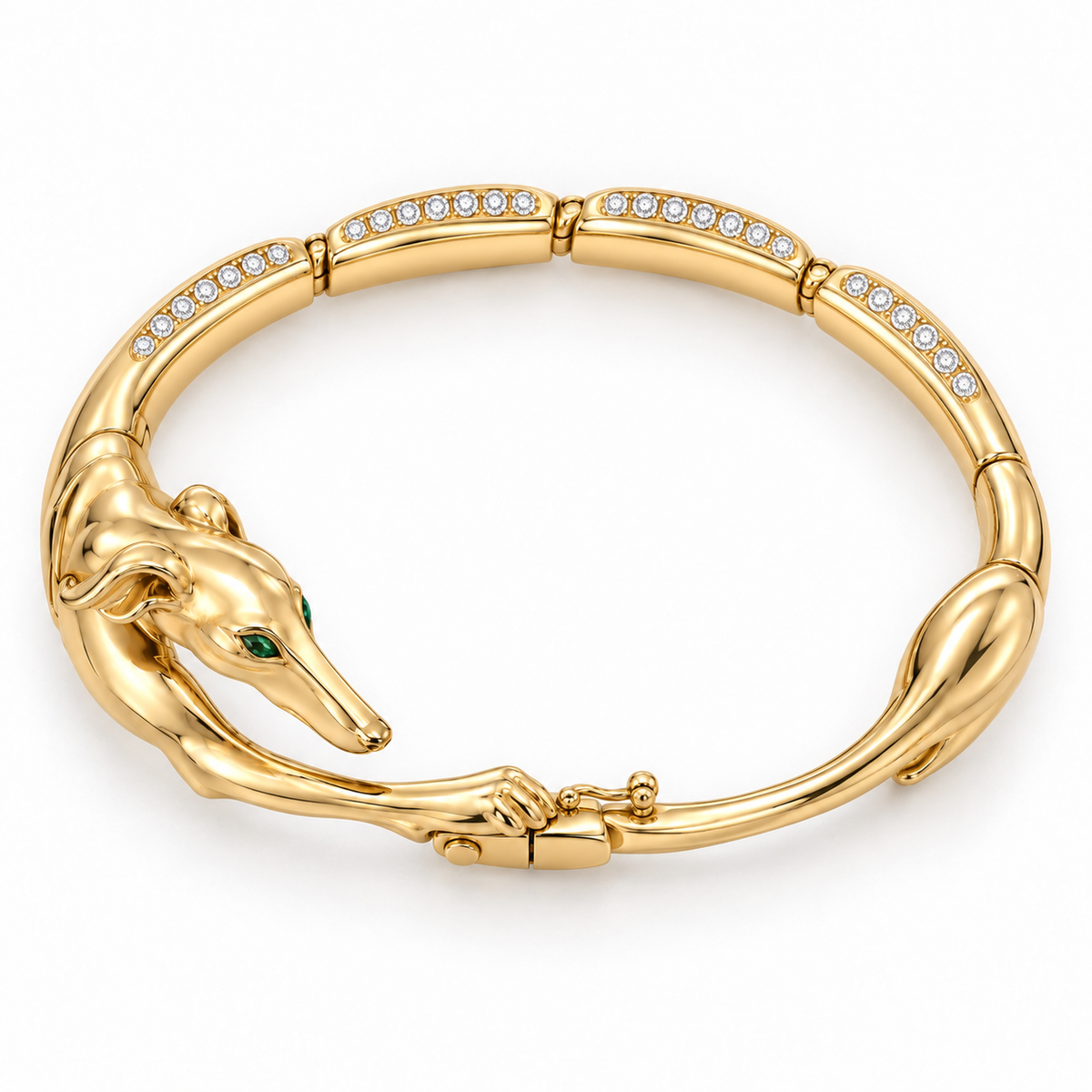 Lisse Hound Bracelet — top view — [metal:all]