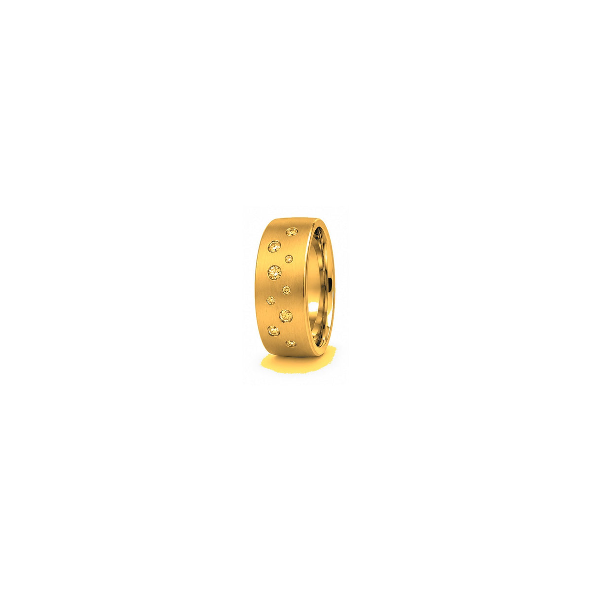 [metal:yellow-gold] Lucien Constellation Band — yellow gold hero — illustrative catalogue render