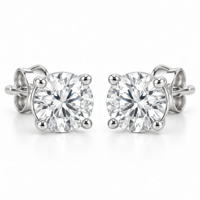 Lunaria Diamond Stud Earrings