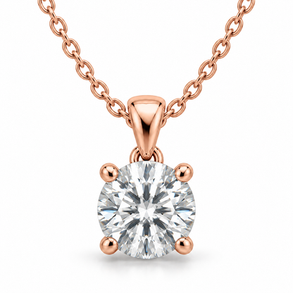 [metal:rose-gold] Lunette Solitaire Necklace — front — illustrative design render [catalog-v2]