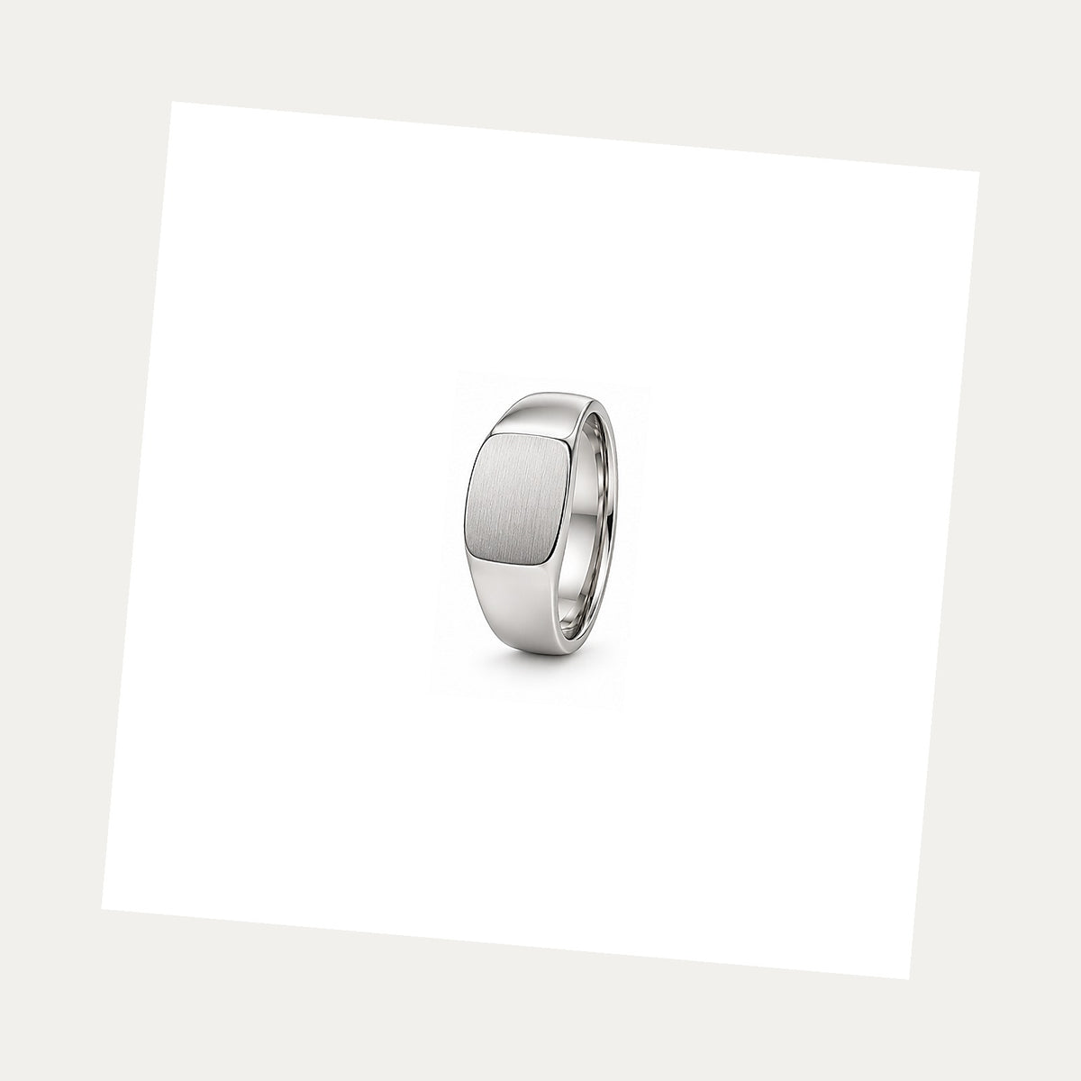[metal:white-gold] Maximilian Signet Band — white gold alternate — illustrative catalogue render