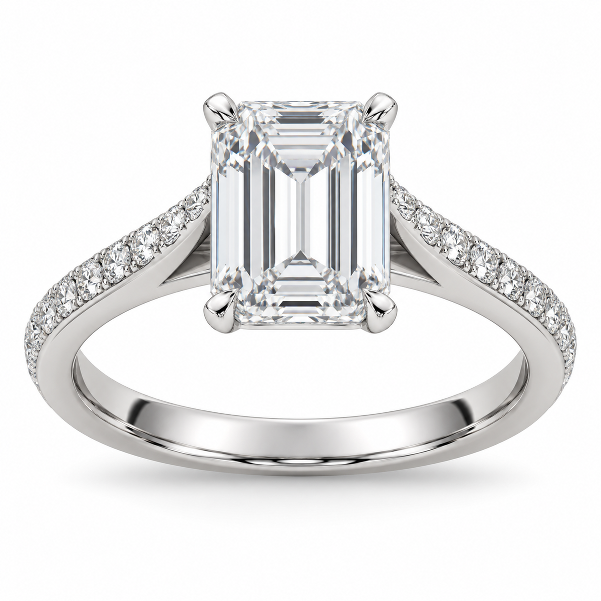 [metal:white-gold] Meliora Folded Pavé Setting — front — Original setting design illustration [catalog-v4]