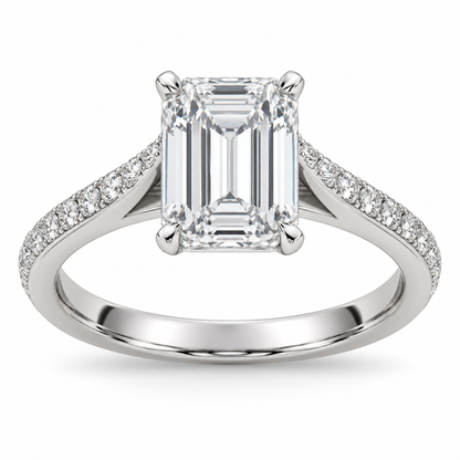 [metal:white-gold] Meliora Folded Pavé Setting — front — Original setting design illustration [catalog-v4]