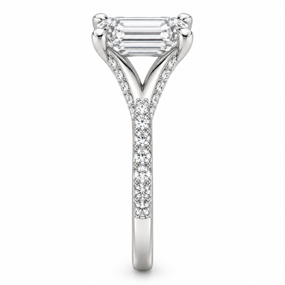 [metal:white-gold] Meliora Folded Pavé Setting — side-profile — Original setting design illustration [catalog-v4]