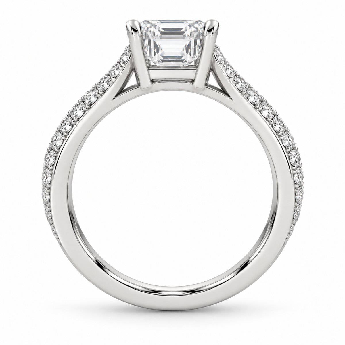 [metal:white-gold] Meliora Folded Pavé Setting — top — Original setting design illustration [catalog-v4]