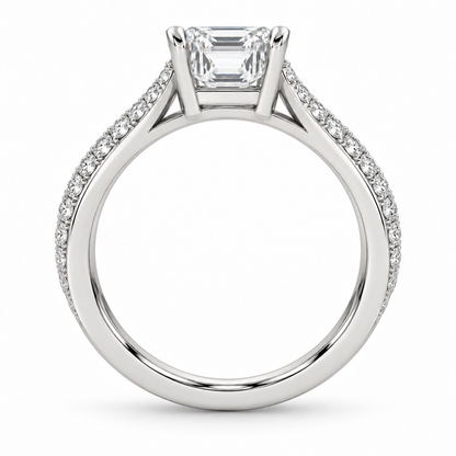 [metal:white-gold] Meliora Folded Pavé Setting — top — Original setting design illustration [catalog-v4]