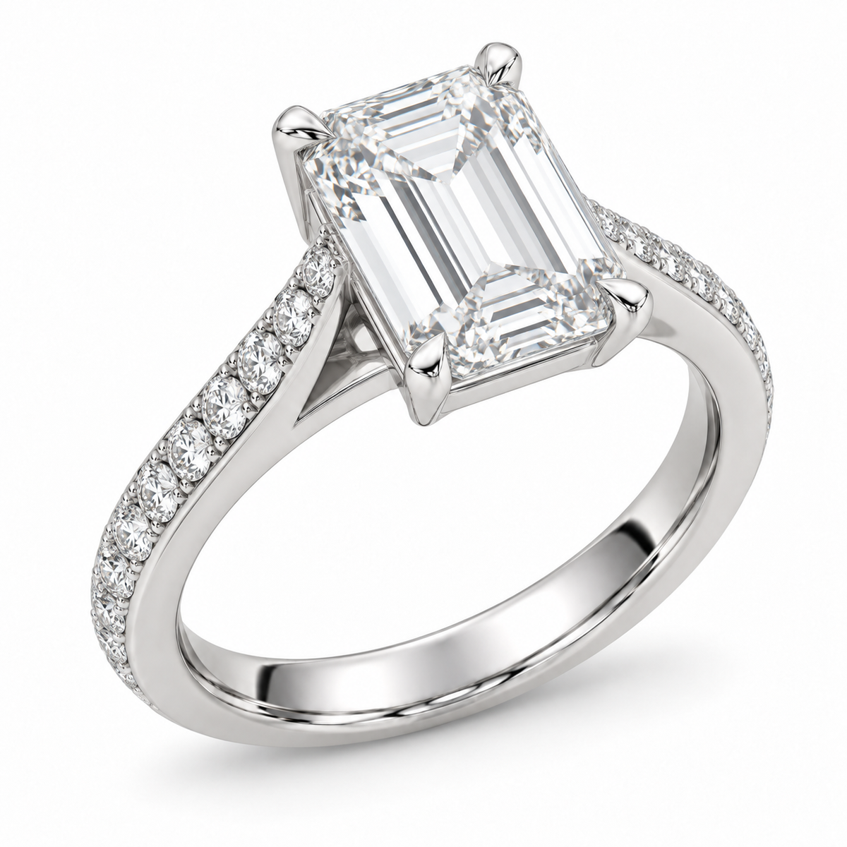 [metal:white-gold] Meliora Folded Pavé Setting — three-quarter — Original setting design illustration [catalog-v4]