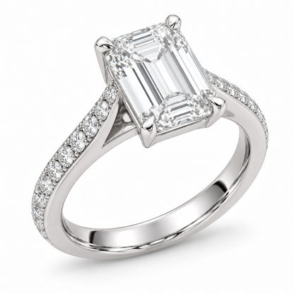 [metal:white-gold] Meliora Folded Pavé Setting — three-quarter — Original setting design illustration [catalog-v4]