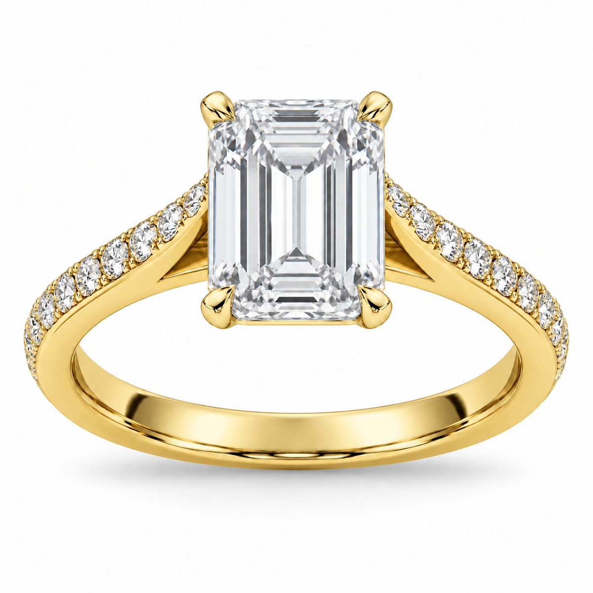 [metal:yellow-gold] Meliora Folded Pavé Setting — front — Original setting design illustration [catalog-v4]