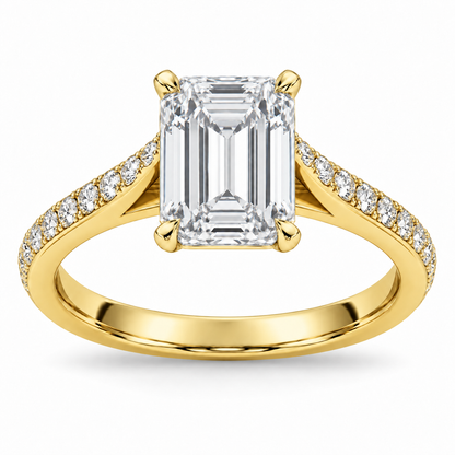 [metal:yellow-gold] Meliora Folded Pavé Setting — front — Original setting design illustration [catalog-v4]