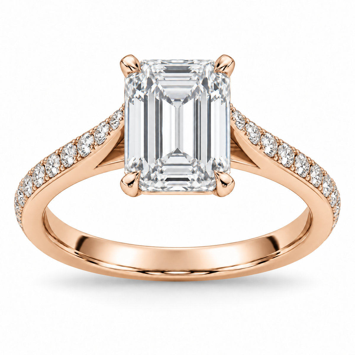 [metal:rose-gold] Meliora Folded Pavé Setting — front — Original setting design illustration [catalog-v4]