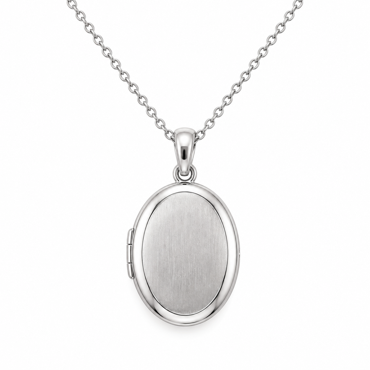 [metal:white-gold] Meliora Oval Locket Necklace — front — Meliora Oval Locket Necklace front design illustration [catalog-v4]