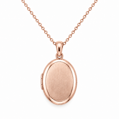 [metal:rose-gold] Meliora Oval Locket Necklace — front — Meliora Oval Locket Necklace front design illustration [catalog-v4]