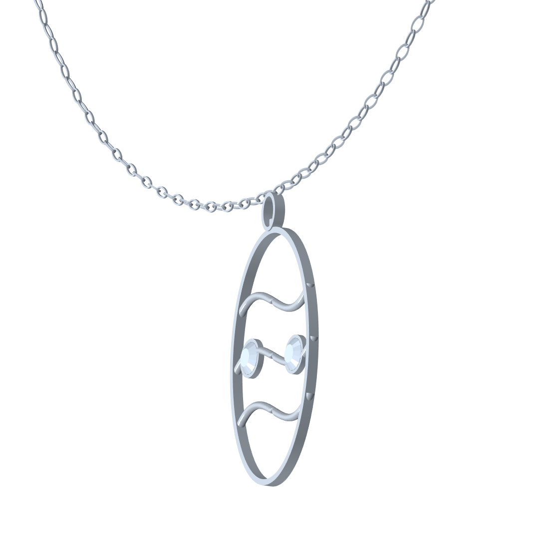 [metal:white-gold] pj merovelle tidal ladder necklace — side CAD view — illustrative design [catalog-v4]