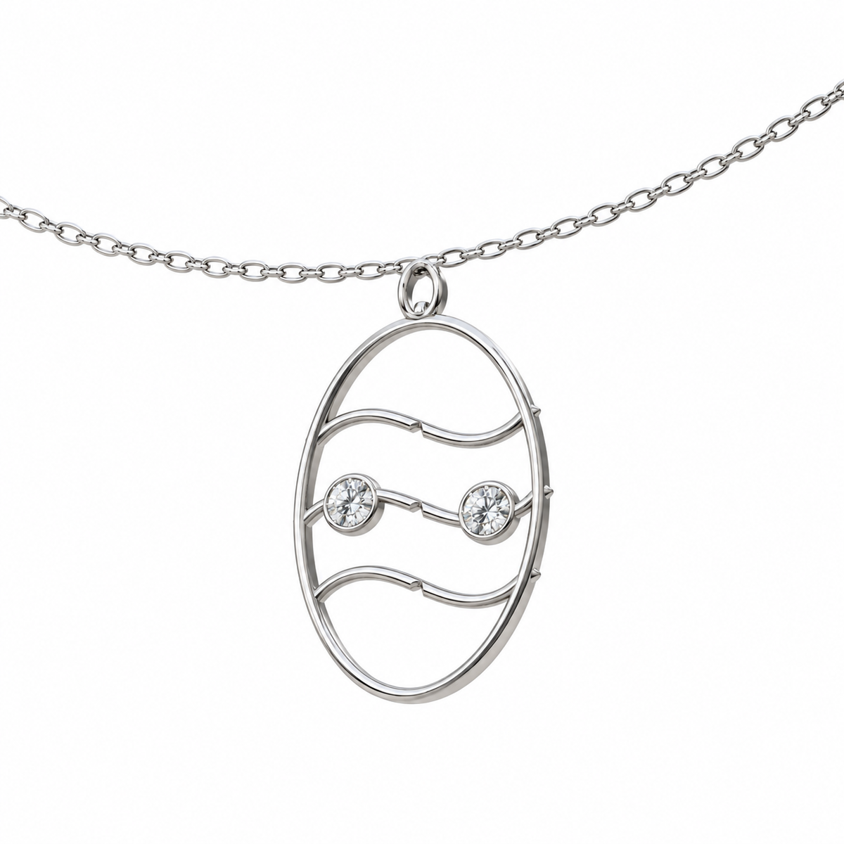 [metal:white-gold] Merovelle Tidal Ladder Pendant — 02-three-quarter — illustrative design [catalog-v4]; any chain shown is an optional styling accessory