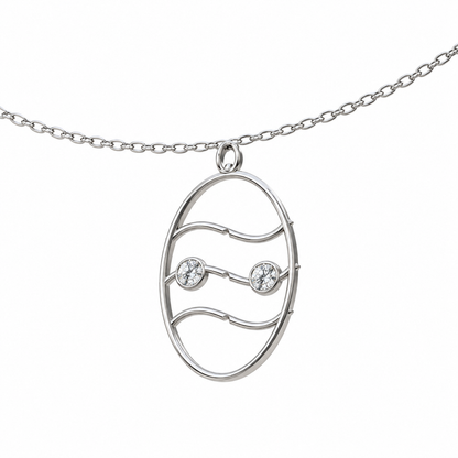 [metal:white-gold] Merovelle Tidal Ladder Pendant — 02-three-quarter — illustrative design [catalog-v4]; any chain shown is an optional styling accessory