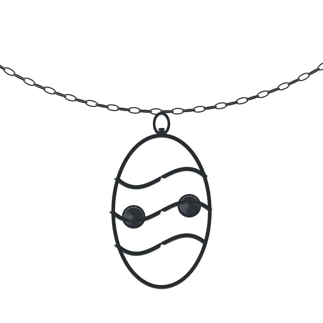 [metal:white-gold] pj merovelle tidal ladder necklace — back CAD view — illustrative design [catalog-v4]