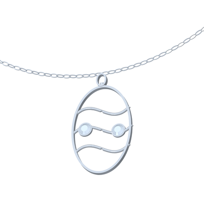 [metal:white-gold] pj merovelle tidal ladder necklace — angle CAD view — illustrative design [catalog-v4]