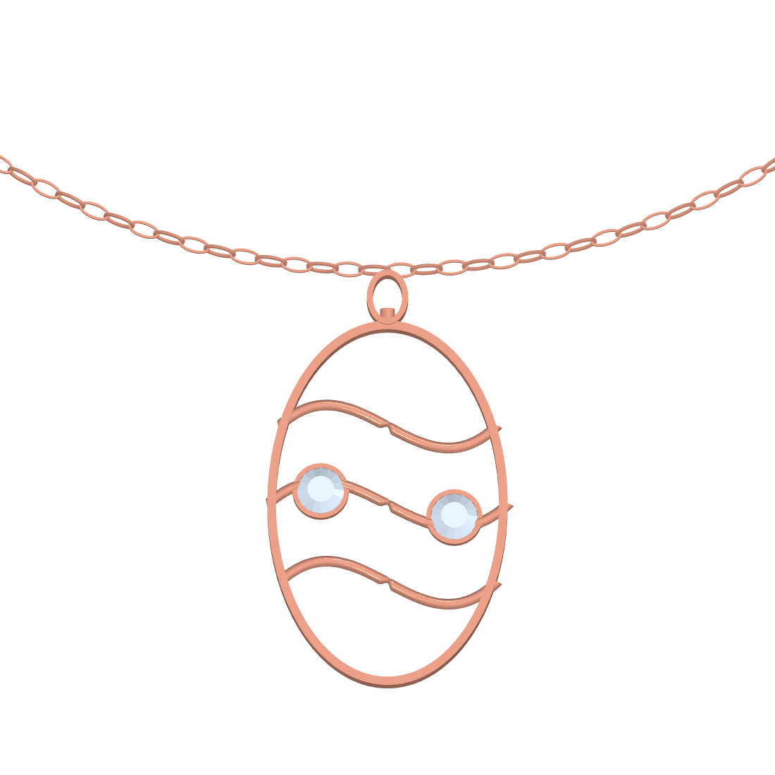 [metal:rose-gold] pj merovelle tidal ladder necklace — rose CAD view — illustrative design [catalog-v4]