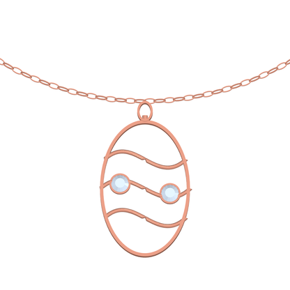 [metal:rose-gold] pj merovelle tidal ladder necklace — rose CAD view — illustrative design [catalog-v4]