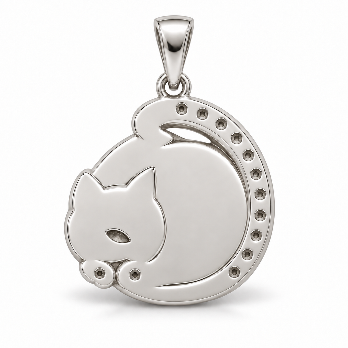 Minuit Curl Pendant — plain reverse — [metal:all] — Model styling:19-inch (48.3 cm) chain; pendant sold separately