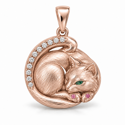 Minuit Curl Pendant — hero — [metal:rose-gold] — Model styling:19-inch (48.3 cm) chain; pendant sold separately