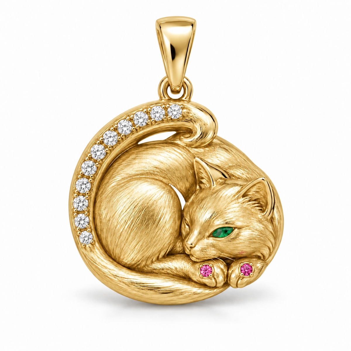 Minuit Curl Pendant — hero — [metal:yellow-gold] — Model styling:19-inch (48.3 cm) chain; pendant sold separately