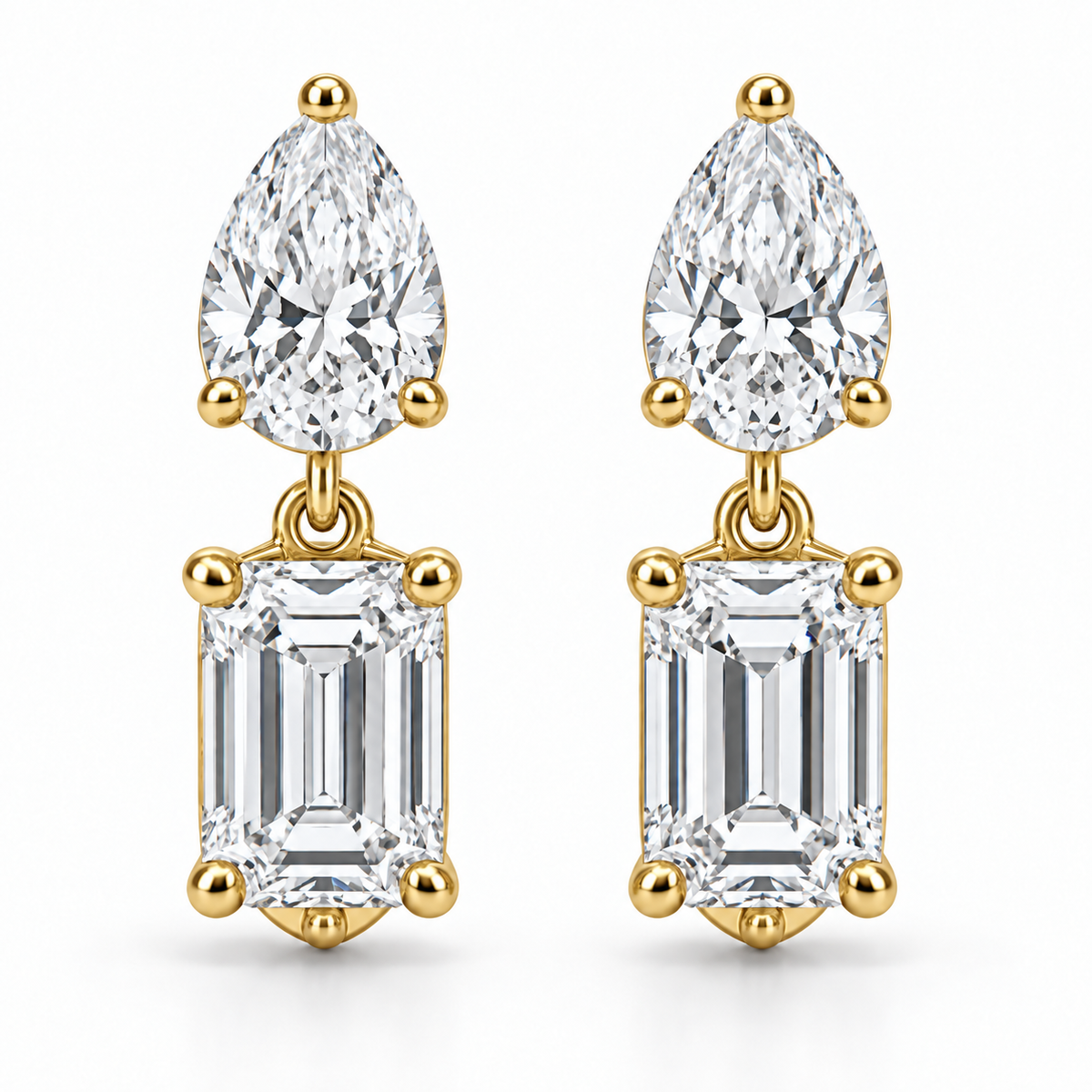 [metal:yellow-gold] Mirabelle Toi et Moi Drops — front — Yellow gold colour preview [catalog-v4]