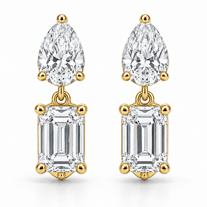 [metal:yellow-gold] Mirabelle Toi et Moi Drops — front — Yellow gold colour preview [catalog-v4]
