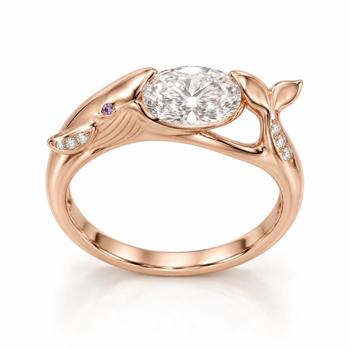 Moraine Whale Setting — hero — [metal:rose-gold]