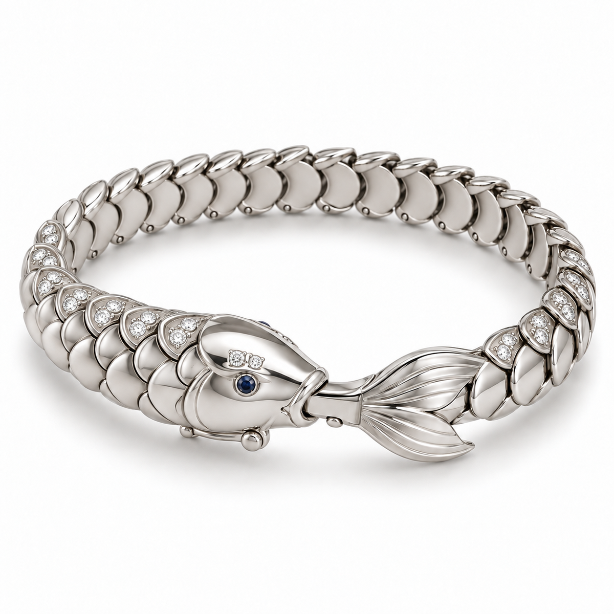 Nacre Carp Bracelet — hero — [metal:white-gold]