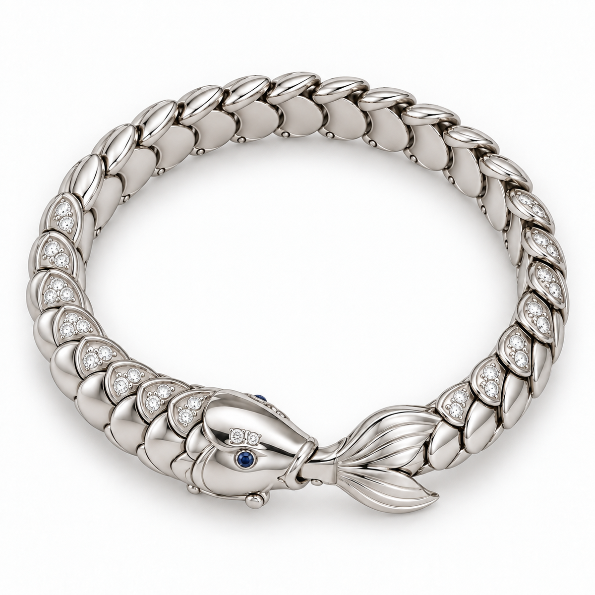 Nacre Carp Bracelet — top view — [metal:all]
