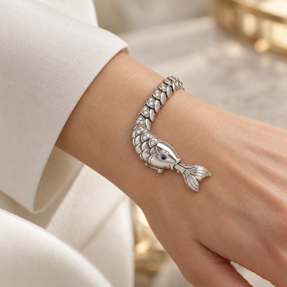 Nacre Carp Bracelet — worn view — [metal:all]