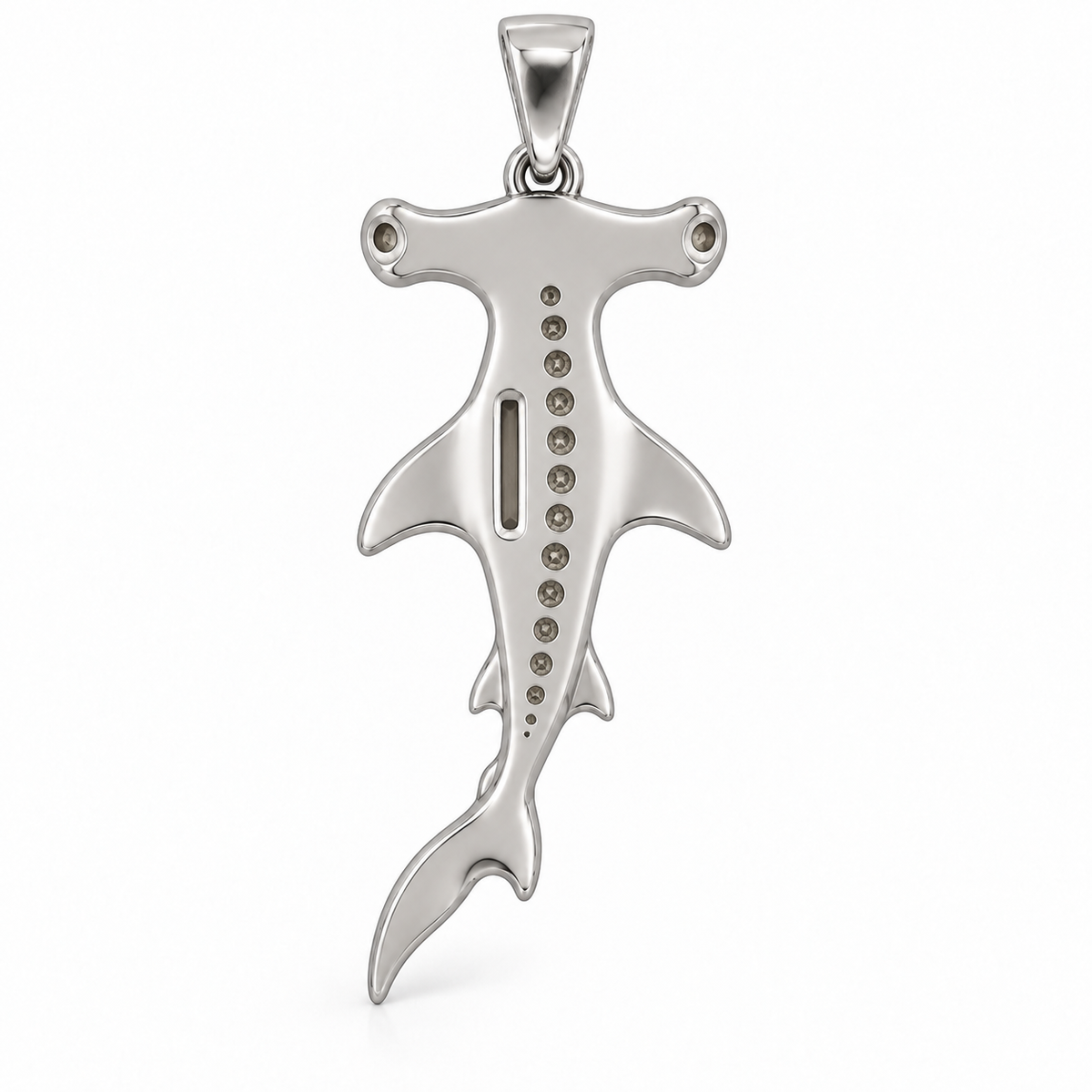 Neris Hammerhead Pendant — plain reverse — [metal:all] — Model styling:19-inch (48.3 cm) chain; pendant sold separately