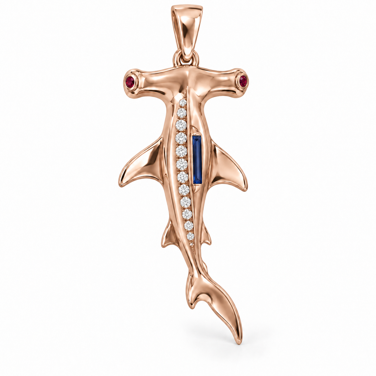 Neris Hammerhead Pendant — hero — [metal:rose-gold] — Model styling:19-inch (48.3 cm) chain; pendant sold separately