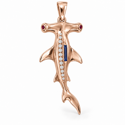 Neris Hammerhead Pendant — hero — [metal:rose-gold] — Model styling:19-inch (48.3 cm) chain; pendant sold separately