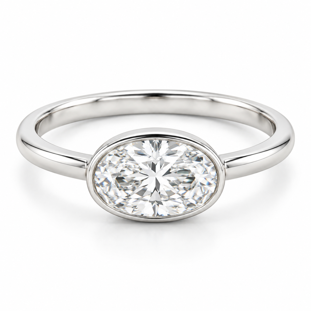 [metal:white-gold] Nerisse East-West Bezel Setting — front — Nerisse East-West Bezel Setting front design illustration [catalog-v4]
