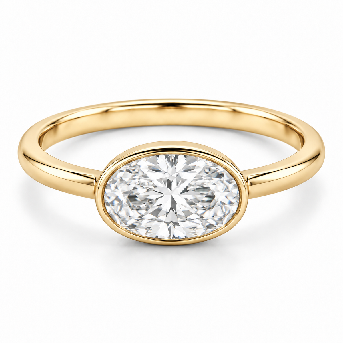 [metal:yellow-gold] Nerisse East-West Bezel Setting — front — Nerisse East-West Bezel Setting front design illustration [catalog-v4]