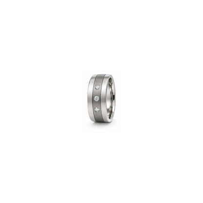 [metal:white-gold] Nikolai Two-Tone Diamond Band — white gold hero — illustrative catalogue render