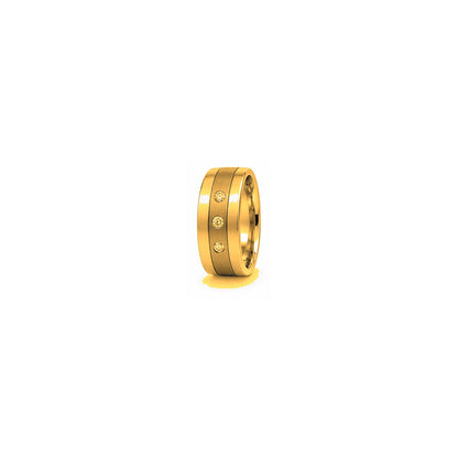[metal:yellow-gold] Nikolai Two-Tone Diamond Band — yellow gold hero — illustrative catalogue render