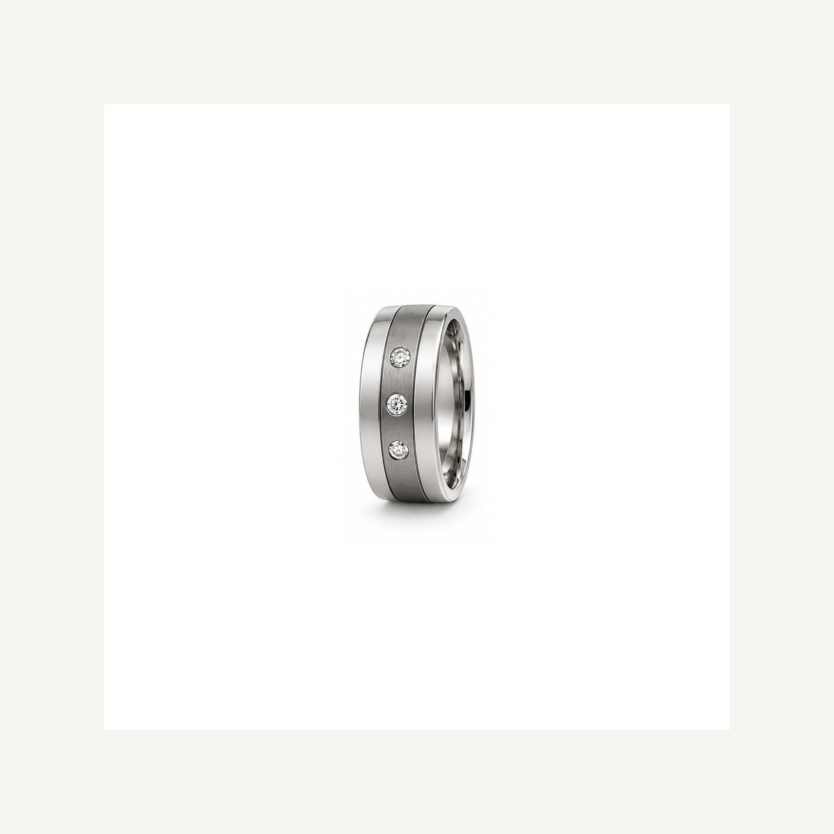 [metal:white-gold] Nikolai Two-Tone Diamond Band — white gold detail — illustrative catalogue render
